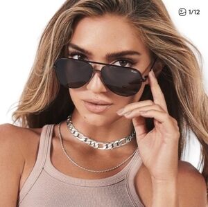 QUAY Australia Black Aviator Sunglasses